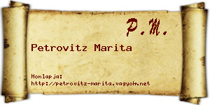 Petrovitz Marita névjegykártya